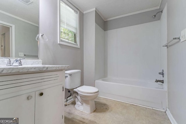 3361 Myrtle St, Atlanta, GA 30354 - bathroom featuring ornamental molding, vanity, and shower / washtub combination