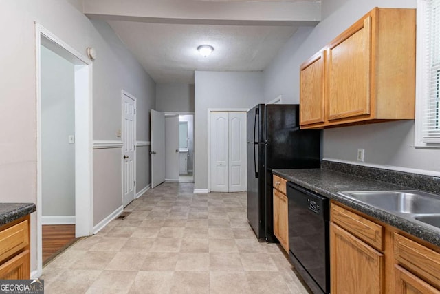 3361 Myrtle St, Atlanta, GA 30354 - kitchen featuring black appliances and dark countertops