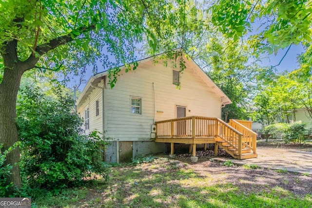 3361 Myrtle St, Atlanta, GA 30354 - back of house featuring a wooden deck and stairs