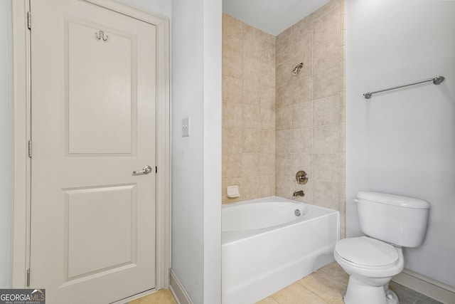 1199 Lavista Rd NE, Atlanta, GA 30324 - full bath featuring toilet, shower / bath combination, tile patterned floors, and baseboards