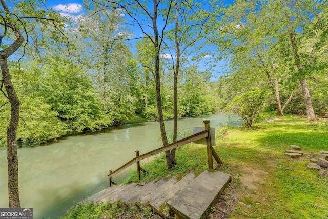 76 River Forest Pl Unit D, Suches, GA 30572 - view of green lawn featuring a water view