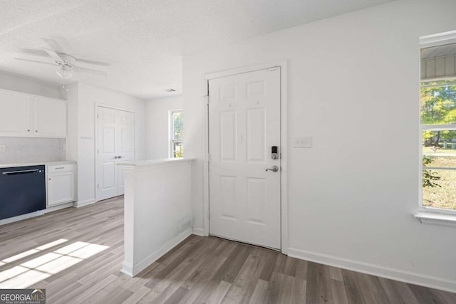 3645 Ten Oaks Cir, Powder Springs, GA 30127 - foyer with light wood-style floors, baseboards, and a textured ceiling