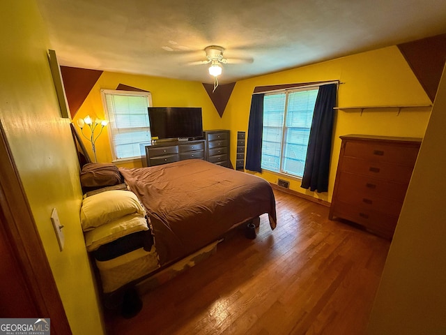 5141 Hiram Lithia Springs Rd, Powder Springs, GA 30127 - bedroom with wood finished floors and ceiling fan