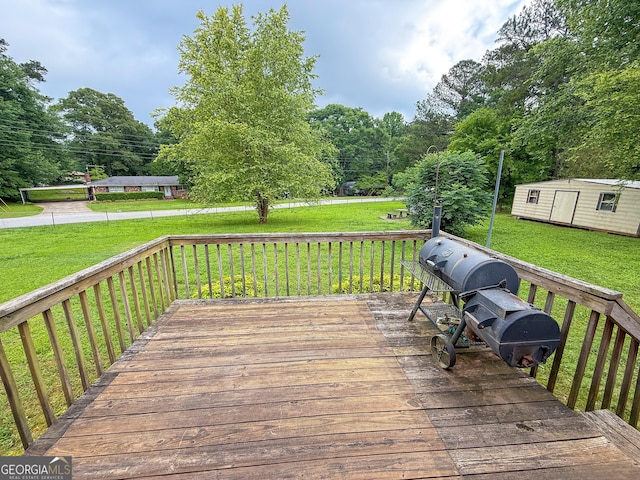 5141 Hiram Lithia Springs Rd, Powder Springs, GA 30127 - wooden terrace featuring a lawn