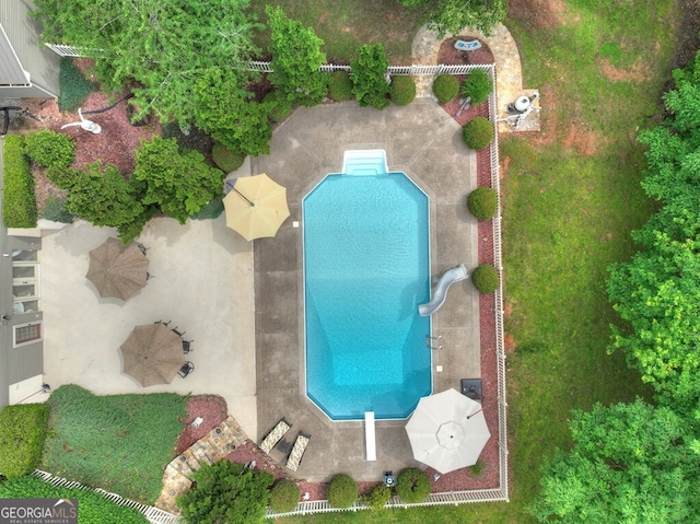 270 Stone Ln, Blue Ridge, GA 30513 - drone / aerial view of a pool area