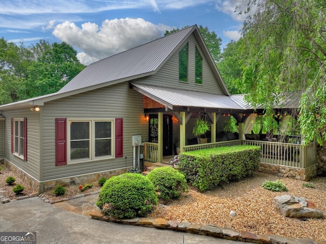 270 Stone Ln, Blue Ridge, GA 30513 - view of front of property featuring a porch and metal roof