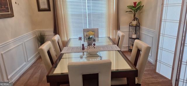 7314 Basalt Dr, Union City, GA 30291 - carpeted dining room featuring a decorative wall and a wainscoted wall