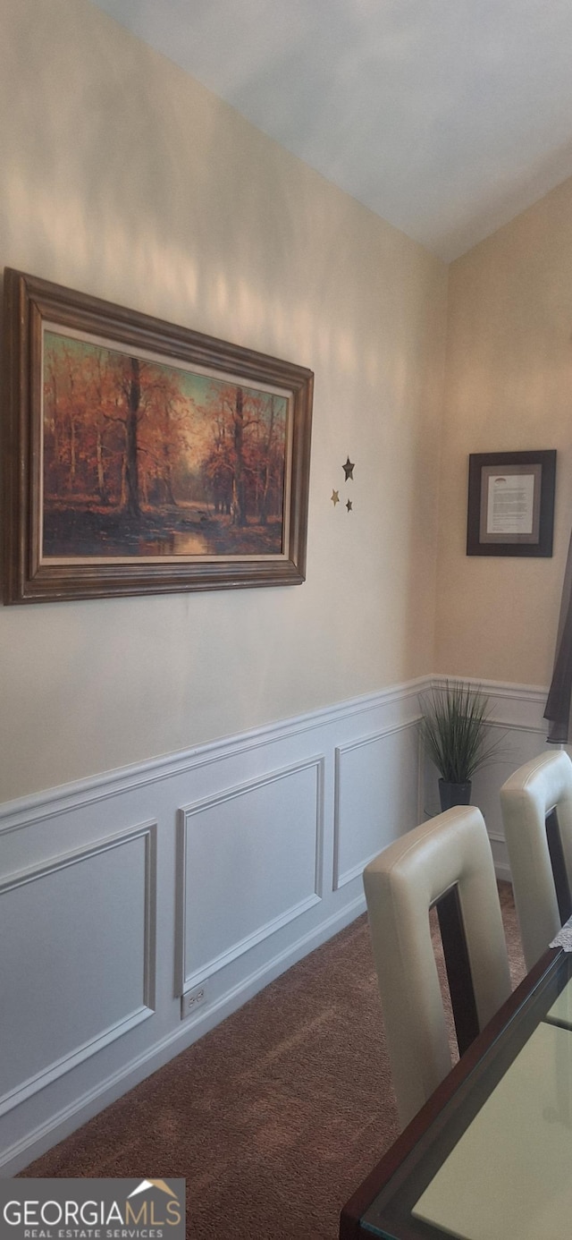 7314 Basalt Dr, Union City, GA 30291 - detailed view of a decorative wall, wainscoting, and carpet flooring