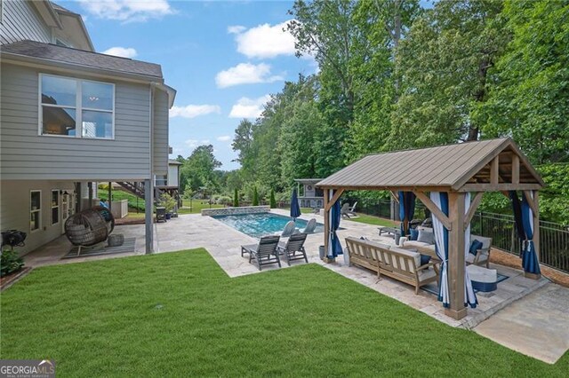 3330 Riverwalk Way, Cumming, GA 30040 - view of yard with a gazebo, outdoor lounge area, and a patio