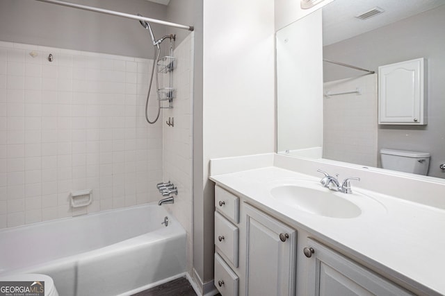 3006 Alberta Dr, Marietta, GA 30062 - bathroom featuring toilet, vanity, and bathing tub / shower combination