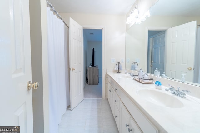 11389 Whitesville Rd, Fortson, GA 31808 - bathroom featuring double vanity and tile patterned flooring