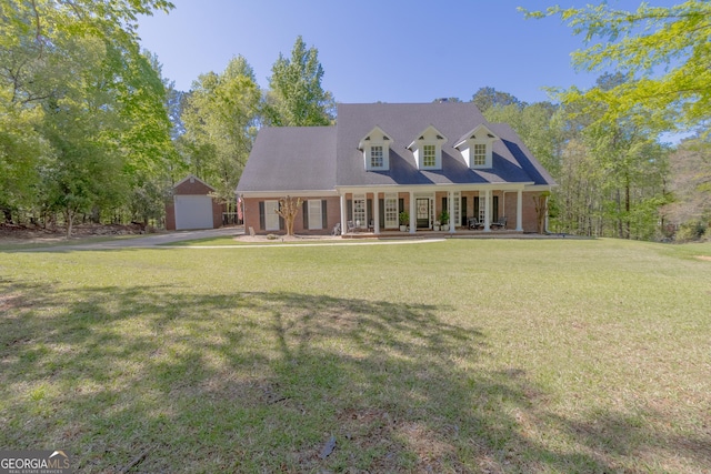 11389 Whitesville Rd, Fortson, GA 31808 - cape cod home with covered porch and a front yard