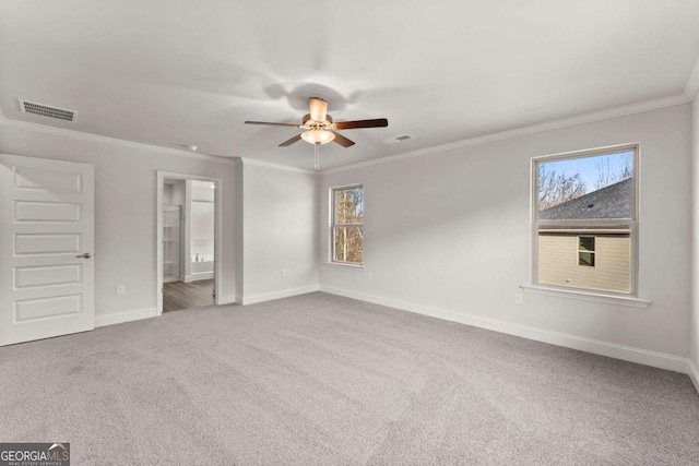 321 Magnolia Villas Dr, Cornelia, GA 30531 - carpeted spare room featuring ceiling fan, crown molding, and baseboards
