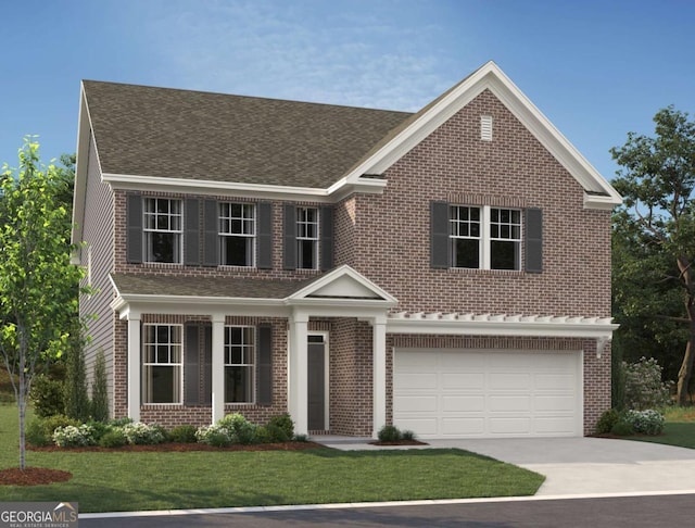 5371 Heron Bay Blvd Unit 56, Locust Grove, GA 30248 - view of front of home featuring an attached garage, brick siding, and driveway