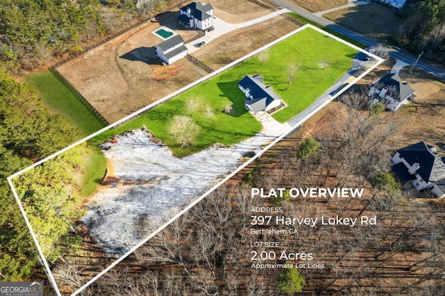 397 Harvey Lokey Rd, Bethlehem, GA 30620 - view of property location with property parcel outlined