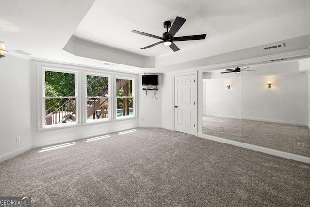 414 Dogwood Way, Canton, GA 30114 - unfurnished room with a raised ceiling, ceiling fan, and carpet flooring