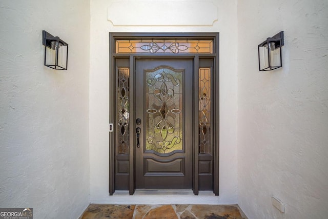 414 Dogwood Way, Canton, GA 30114 - entrance to property featuring stucco siding