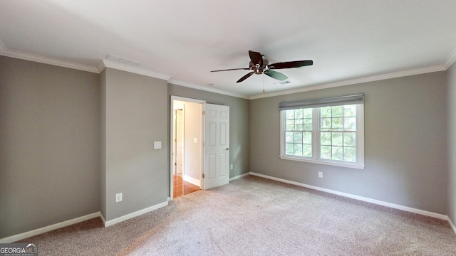 1477 Triple Creek Ct NW, Kennesaw, GA 30144 - unfurnished bedroom featuring carpet flooring, baseboards, ornamental molding, and a ceiling fan