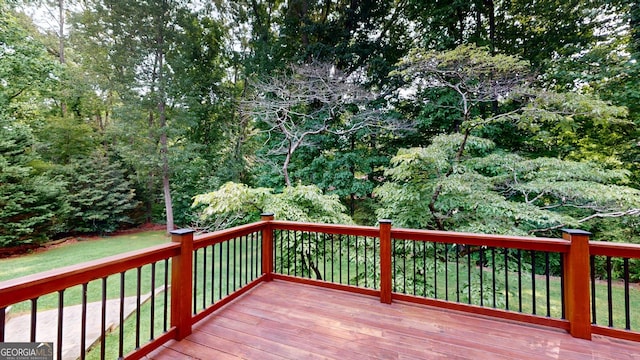 1477 Triple Creek Ct NW, Kennesaw, GA 30144 - wooden deck featuring a yard