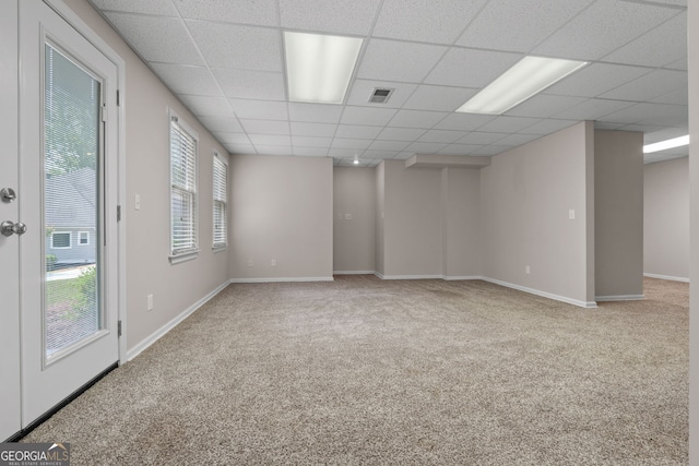 3642 Fowler Rdg, Douglasville, GA 30135 - spare room featuring carpet flooring, a paneled ceiling, and baseboards