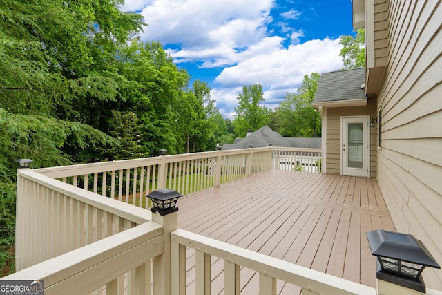 3642 Fowler Rdg, Douglasville, GA 30135 - wooden terrace featuring view of scattered trees