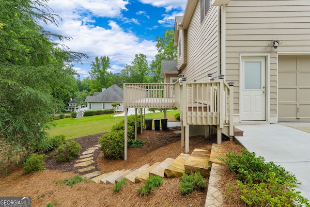 3642 Fowler Rdg, Douglasville, GA 30135 - view of green lawn featuring a deck