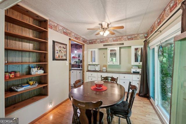 293 Timber Ridge Dr, Athens, GA 30607 - dining space with a ceiling fan, light wood-style flooring, plenty of natural light, and a textured ceiling