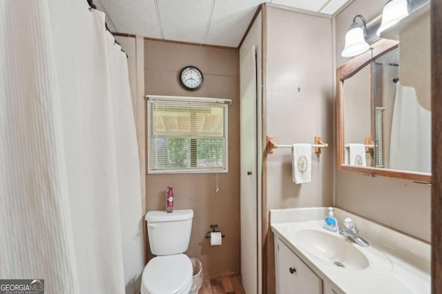 293 Timber Ridge Dr, Athens, GA 30607 - bathroom with vanity, toilet, and wood finished floors