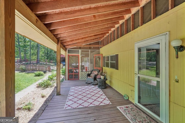 293 Timber Ridge Dr, Athens, GA 30607 - wooden deck with a sunroom