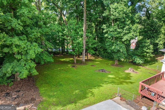 3210 Roseheath Ln, Lithonia, GA 30038 - view of green lawn with a deck