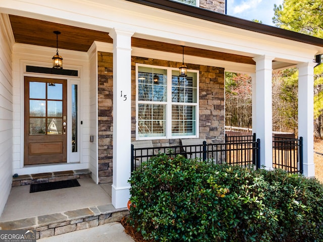 15 Jamilee Cv, Cartersville, GA 30120 - property entrance featuring stone siding and a porch
