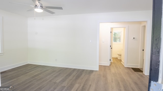 71 Cold Springs Rd, Warm Springs, GA 31830 - spare room featuring wood finished floors, baseboards, and a ceiling fan