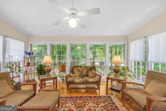 222 Mossy Pl, Alpharetta, GA 30005 - sunroom with wood finished floors and vaulted ceiling