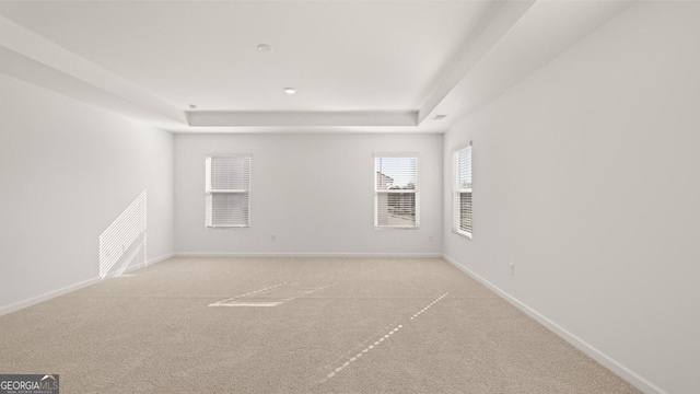 712 Curb Ct, Locust Grove, GA 30248 - empty room featuring a raised ceiling, light carpet, and baseboards