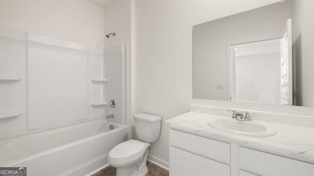 712 Curb Ct, Locust Grove, GA 30248 - bathroom with vanity, toilet, and shower / bath combination