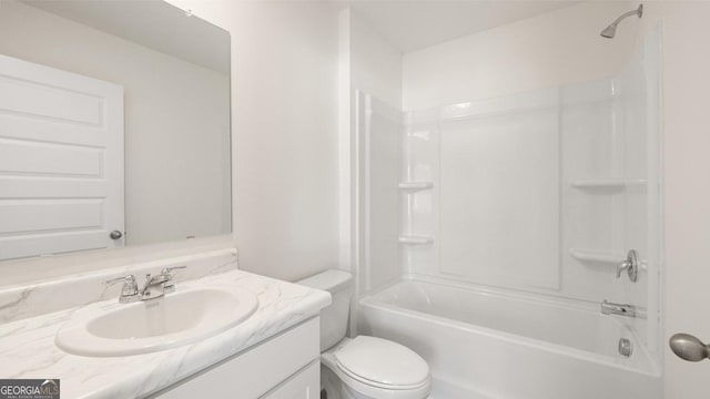 712 Curb Ct, Locust Grove, GA 30248 - bathroom with vanity, toilet, and  shower combination