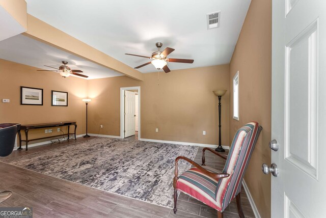 212 Postell Rd, Dallas, GA 30157 - sitting room with a ceiling fan and wood finished floors