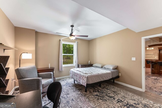 212 Postell Rd, Dallas, GA 30157 - bedroom with wood finished floors and ceiling fan