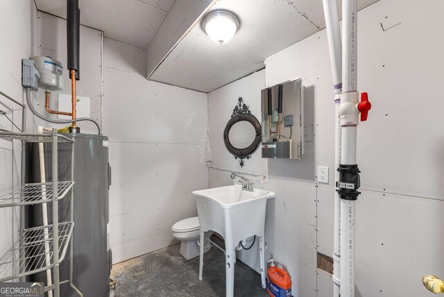 212 Postell Rd, Dallas, GA 30157 - half bathroom with water heater and concrete flooring