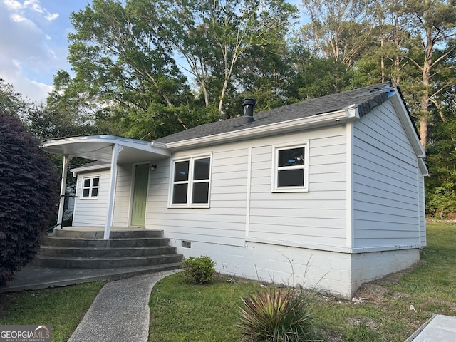 3831 Dillard St, Powder Springs, GA 30127 - view of front of home featuring crawl space and roof with shingles