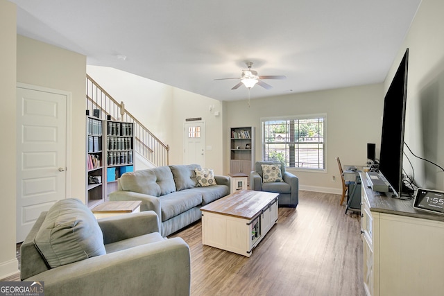 133 Coldwater Ln, Griffin, GA 30224 - living room with wood finished floors and ceiling fan