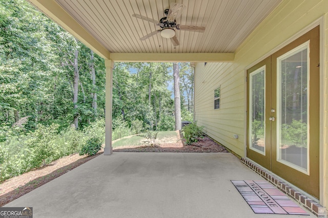 133 Coldwater Ln, Griffin, GA 30224 - view of patio featuring a ceiling fan and view of scattered trees