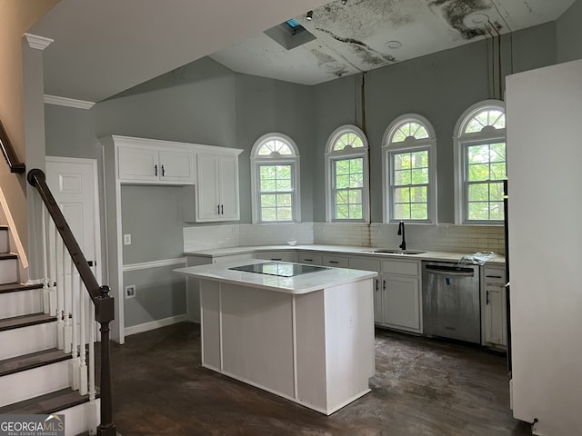 730 Redlion Run, Alpharetta, GA 30022 - kitchen with stainless steel dishwasher, a sink, black electric stovetop, and tasteful backsplash