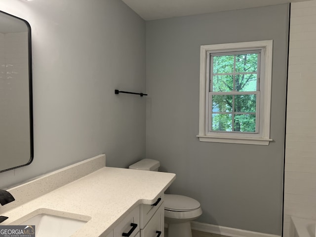 730 Redlion Run, Alpharetta, GA 30022 - full bathroom featuring vanity, toilet, baseboards, and  shower combination