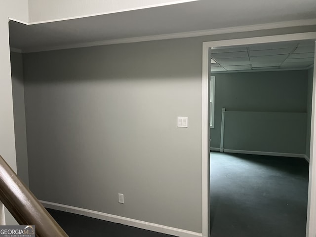 730 Redlion Run, Alpharetta, GA 30022 - corridor featuring concrete flooring, baseboards, and crown molding