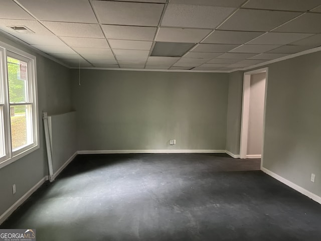 730 Redlion Run, Alpharetta, GA 30022 - empty room with concrete floors, baseboards, and a drop ceiling