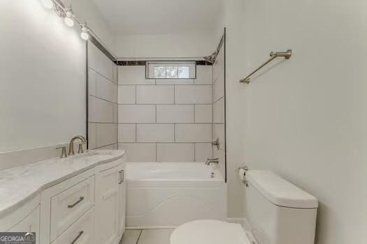 2 E 10th St SW, Rome, GA 30161 - full bathroom with toilet, shower / washtub combination, vanity, and tile patterned flooring