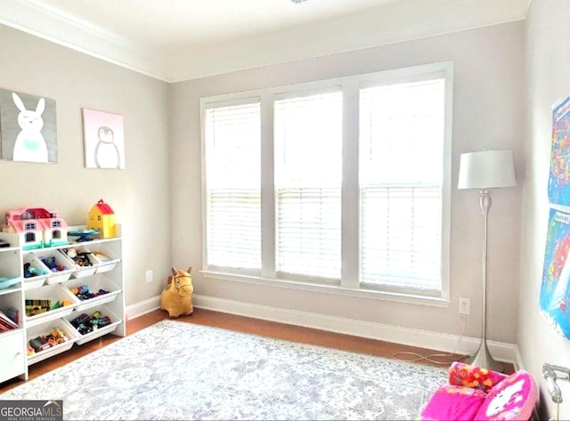 779 Avonley Creek Trce, Buford, GA 30518 - recreation room featuring baseboards and wood finished floors