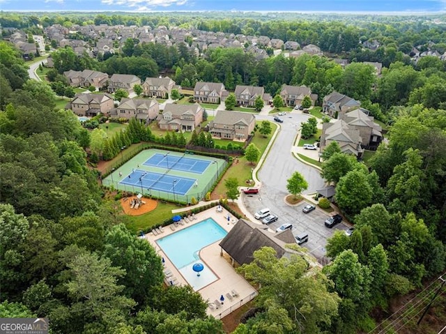 3317 Sweetleaf Ln, Buford, GA 30519 - bird's eye view of a pool