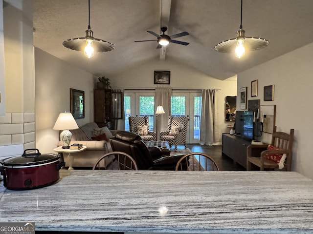 353 Lewis Cir, Commerce, GA 30529 - living room with ceiling fan and wood finished floors